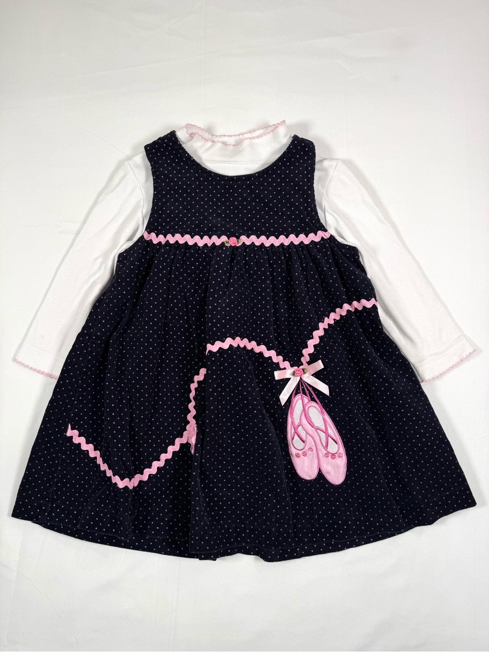 VINTAGE RARE TOO Girls Ballet Corduroy Jumper Dress Set 3T Y2K Balletcore Dance
